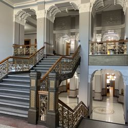 Rush County Courthouse - Ornate, grand staircases