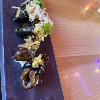 Lucky Robot Restaurant - Mushroom and spaghetti squash sashimi - Sushi Bars Near Me - Austin, Texas Lucky Robot Restaurant - Mushroom and spaghetti squash sashimi - Sushi Bars Near Me - Austin, Texas