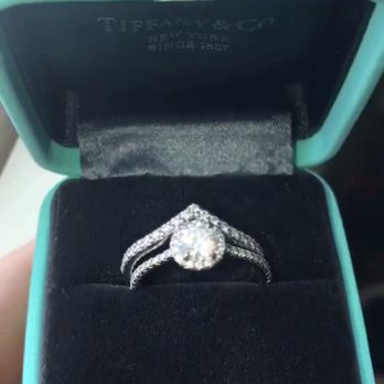 Tiffany & Co - Round halo with v ring wedding band. - Jewelry Near Me - San Diego, California Tiffany & Co - Round halo with v ring wedding band. - Jewelry Near Me - San Diego, California