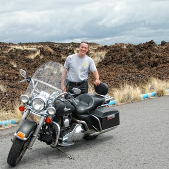 Big Island Motorcycle - My husband posing with our Harley rental at an old lava flow in Kona, HI - Bike Rentals Near Me - Waikoloa, Hawaii Big Island Motorcycle - My husband posing with our Harley rental at an old lava flow in Kona, HI - Bike Rentals Near Me - Waikoloa, Hawaii
