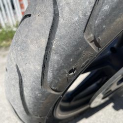 Miami Motostop - Harley Michelin scorcher 2 are weathered and cracked severely.