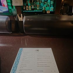 Lazy Fish - Bar menu and cocktail setup
