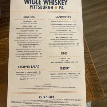 Wigle North Shore - Menu - Bars Near Me - Pittsburgh, Pennsylvania