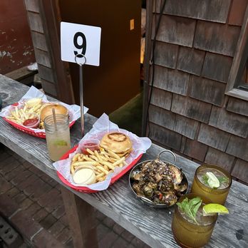 AhbA - Food: Cheeseburgers & Brussels Sprouts Drinks: 2 Moscow Mules & 1 Poloma - Breakfast & Brunch Near Me - Laguna Beach, California