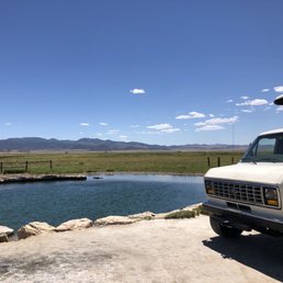 1991 Sportsmobile enjoying relaxation at a Hot Springs in Utah