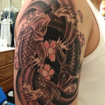 MD Tattoo Studio - KOI Yin-Yang symbol by Daniel - Tattoo Near Me - Thousand Oaks, California MD Tattoo Studio - KOI Yin-Yang symbol by Daniel - Tattoo Near Me - Thousand Oaks, California