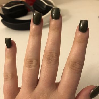 American Nails - Olive green fill in - Nail Salons Near Me - Thornton, Colorado