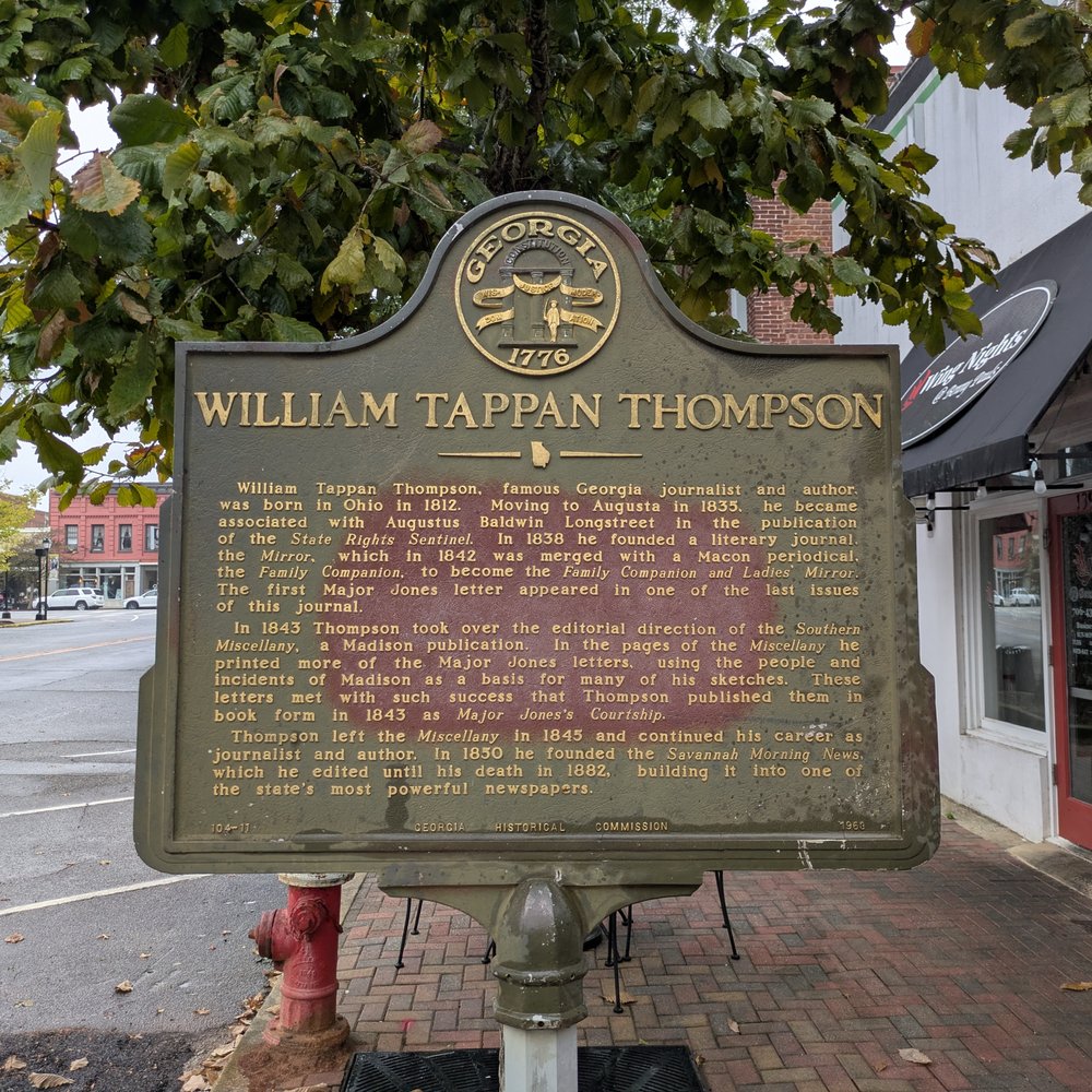 William Tappan Thompson Historical Marker - William Tappan Thompson Historical Marker, Madison - Landmarks & Historical Buildings Near Me - Madison, Georgia William Tappan Thompson Historical Marker - William Tappan Thompson Historical Marker, Madison - Landmarks & Historical Buildings Near Me - Madison, Georgia