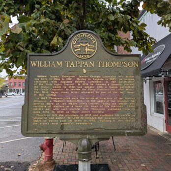 William Tappan Thompson Historical Marker - William Tappan Thompson Historical Marker, Madison - Landmarks & Historical Buildings Near Me - Madison, Georgia William Tappan Thompson Historical Marker - William Tappan Thompson Historical Marker, Madison - Landmarks & Historical Buildings Near Me - Madison, Georgia