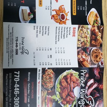 Prime Wings - Latest menu with latest prices as of 4/1/22 - Chicken Wings Near Me - Norcross, Georgia Prime Wings - Latest menu with latest prices as of 4/1/22 - Chicken Wings Near Me - Norcross, Georgia