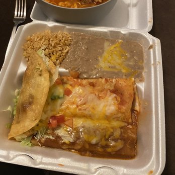 El Azteca Mexican - Choose Your Own Combo Platter - Shredded beef taco * shredded chicken burrito * shredded beef enchilada - Mexican Near Me - Fairfield, California