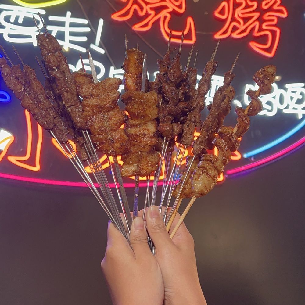 Variety of Meat skewers Variety of Meat skewers
