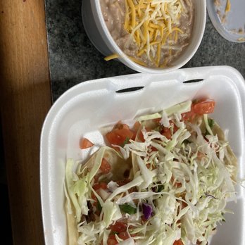 Armando's Mexican Food - Two fish tacos n frijoles - Mexican Near Me - Oceanside, California
