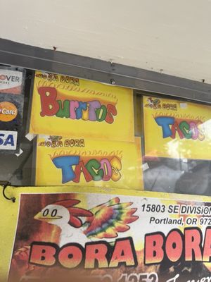 Menu photo 1 Bora Bora Taqueria Portland, OR