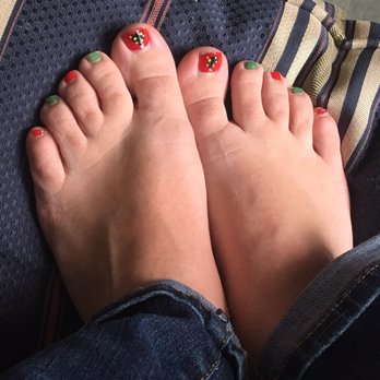 Sandbridge Nail Spa - Christmas themed pedicure. Recommend asking for two coats of nail polish and skipping the nail art (those are upside down Christmas trees). - Day Spas Near Me - Virginia Beach, Virginia Sandbridge Nail Spa - Christmas themed pedicure. Recommend asking for two coats of nail polish and skipping the nail art (those are upside down Christmas trees). - Day Spas Near Me - Virginia Beach, Virginia