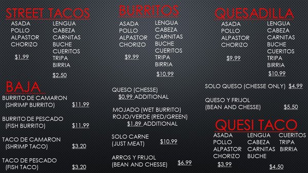 Menu photo 8 The Taco Shop Anaheim, CA