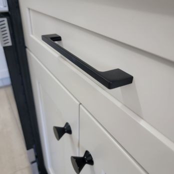KZ Kitchen Cabinet & Stone - Beautiful sleek cabinet pull out handles from Berenson Hardware. - Cabinetry Near Me - Hayward, California