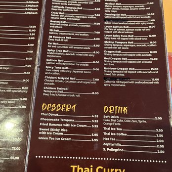 Thai Curry Restaurant - the menu and prices - Sushi Bars Near Me - Tamarac, Florida