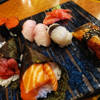 Crazy Sushi - Salmon and tuna hand roll. Eel, ikura, yellowtail and scallop nigiri. - Sushi Bars Near Me - Jacksonville, Florida