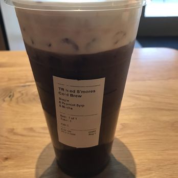Starbucks - S'Mores Cold Brew with 6 shots each of peppermint and mocha as well a single shot espresso - Coffee & Tea Near Me - Bridgeport, Connecticut Starbucks - S'Mores Cold Brew with 6 shots each of peppermint and mocha as well a single shot espresso - Coffee & Tea Near Me - Bridgeport, Connecticut