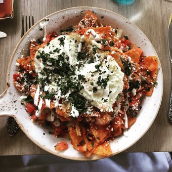 Herringbone Waikiki - Chilaquiles at $24. Tasty, but overpriced. - Seafood Near Me - Honolulu, Hawaii