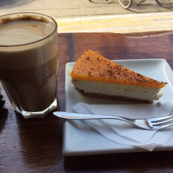 Kaffekilden - Passionsfrugt cheesecake med kaffe latte - Cafes Near Me - Copenhagen, 84 Kaffekilden - Passionsfrugt cheesecake med kaffe latte - Cafes Near Me - Copenhagen, 84