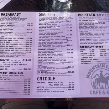 Mountain Center Cafe & Grill - Breakfast menu as of December 13, 2025 - Breakfast & Brunch Near Me - Mountain Center, California