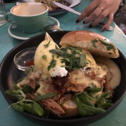 Allan's Breakfast Club And Wine Bar - Eggs Benny pulled pork