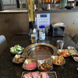 Park 27 Korean Bbq & Bar - Pork belly and side dishes with 80oz somaek (soju + beer) tower