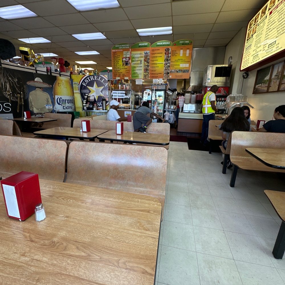 the interior of a fast food restaurant the interior of a fast food restaurant