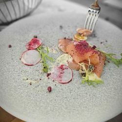 Restaurant Goldener Hirsch - Pickled Salmon Appetizer