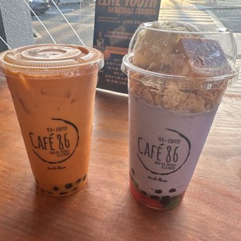 Cafe 86 - Thai Tea and Upside Down Halo Halo - Desserts Near Me - San Jose, California