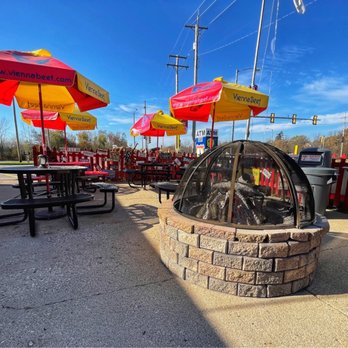 Scooby's Hot Dogs - Patio seating, nice big fire going in November - Hot Dogs Near Me - West Chicago, Illinois Scooby's Hot Dogs - Patio seating, nice big fire going in November - Hot Dogs Near Me - West Chicago, Illinois