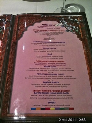 Menu photo 2 Le Palais de Raja Maharaja Paris, 75 Menu photo 2 Le Palais de Raja Maharaja Paris, 75