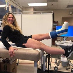 Kerlan-Jobe Orthopedic Clinic - My amazing new cast from the best cast man at Kerlan Jobe! Thanks Keenan! And thanks Dr. Jung for the great idea for my Dodgers cast!