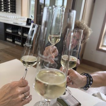Sonoma Coast Vineyards - Champagne flute toast - Wine Tasting Room Near Me - Bodega Bay, California