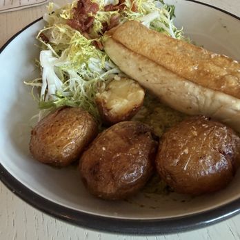 The Hook & Plow Bend - Halibut with potatoes and salad. - New American Near Me - Bend, Oregon The Hook & Plow Bend - Halibut with potatoes and salad. - New American Near Me - Bend, Oregon