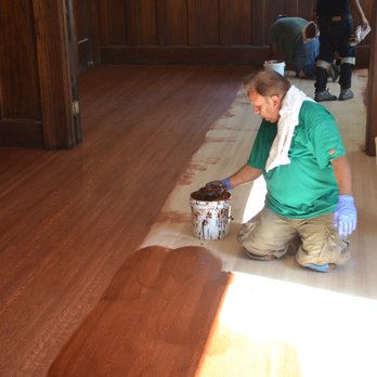 Geary Floors - Staining a 1/4 sawn white oak floor in a historic home in Bankers Hill - Flooring Near Me - El Cajon, California