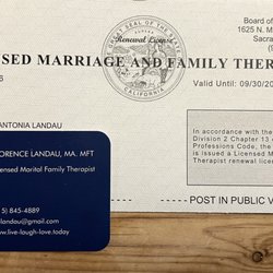 Florence Landau - MA, LMFT - Licensed Marriage and Family Therapist