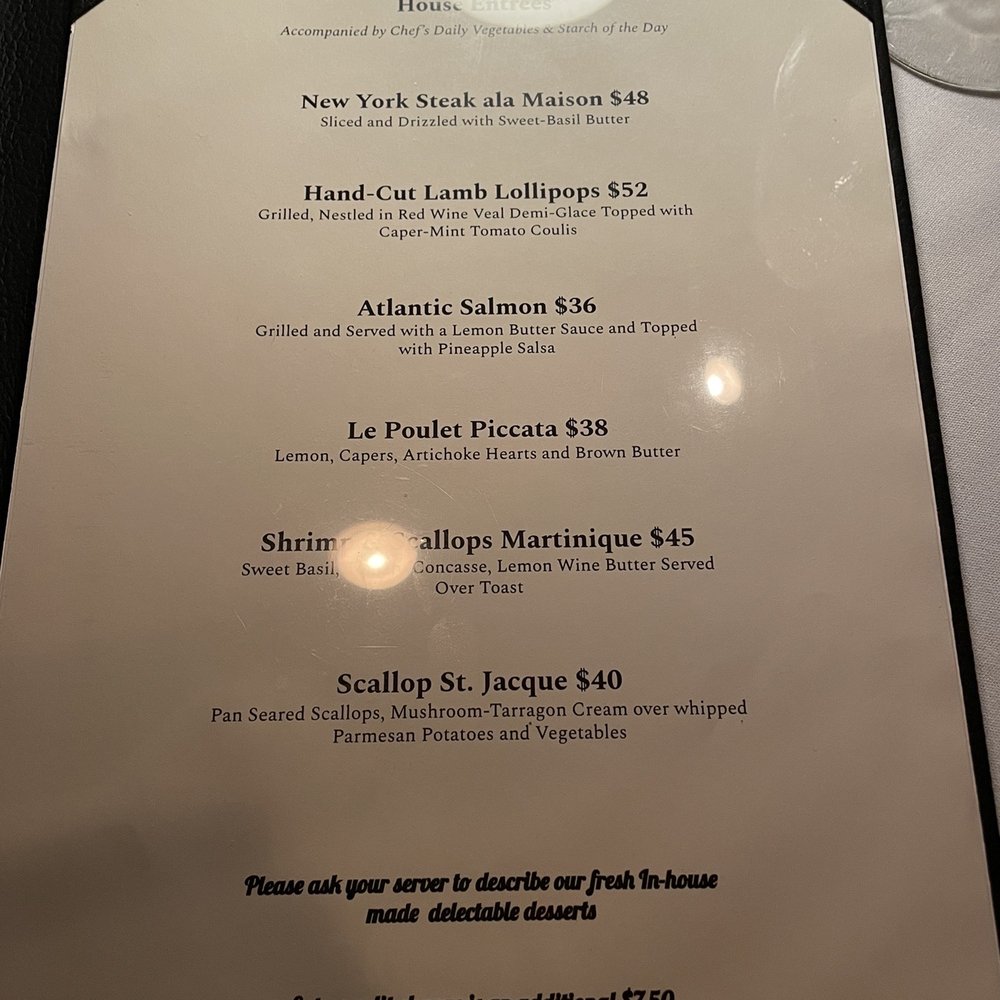 Maison Martinique - Dinner menu side 1 - French Near Me - Vero Beach, Florida Maison Martinique - Dinner menu side 1 - French Near Me - Vero Beach, Florida