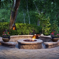 Hampton Hardscapes - Fire pit and built in seating