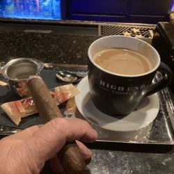 High End Cigars - A Padron maduro and a nice cup of coffee.