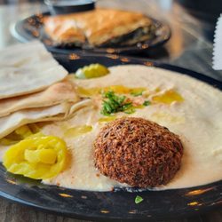 King David’s - Hummus front, Spanikopita back