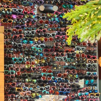 Postino 9CO - Decor sunglases wall!! Fun. - Wine Bars Near Me - Denver, Colorado
