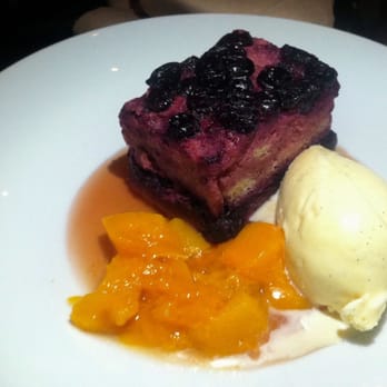 A16 - Friday dinner 2013-07-26: Blueberry bread pudding w/ vanilla gelato & Dry Creek peaches ($9) - 3 stars - Italian Near Me - San Francisco, California A16 - Friday dinner 2013-07-26: Blueberry bread pudding w/ vanilla gelato & Dry Creek peaches ($9) - 3 stars - Italian Near Me - San Francisco, California