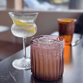 Maria Isabel - Mama Chuy Laurel Gin, shaken w/ twist ($14) + House Margarita ($18) - Mexican Near Me - San Francisco, California Maria Isabel - Mama Chuy Laurel Gin, shaken w/ twist ($14) + House Margarita ($18) - Mexican Near Me - San Francisco, California
