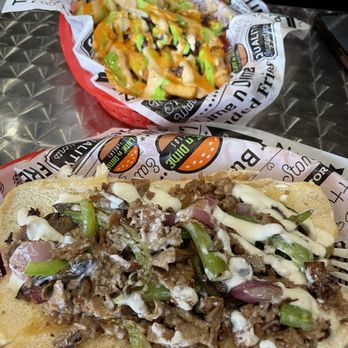 Lime n Dime - Beef Philly Cheesesteak Beef Loaded Bang Bang Chicken Fries - Halal Near Me - Plano, Texas