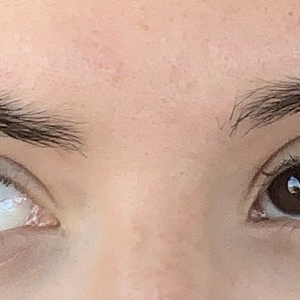 My uneven, terrible eyebrows done by Nicolette. Right brow is extremely thin when I asked for a cleaning.