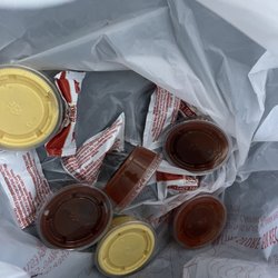 Hip Hop Fish and Chicken - Beltsville - Generous with the sauces but no napkins. Lol.....
