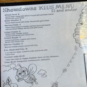 Showdowns Restaurant - Kids menu - Music Venues Near Me - Tropic, Utah Showdowns Restaurant - Kids menu - Music Venues Near Me - Tropic, Utah